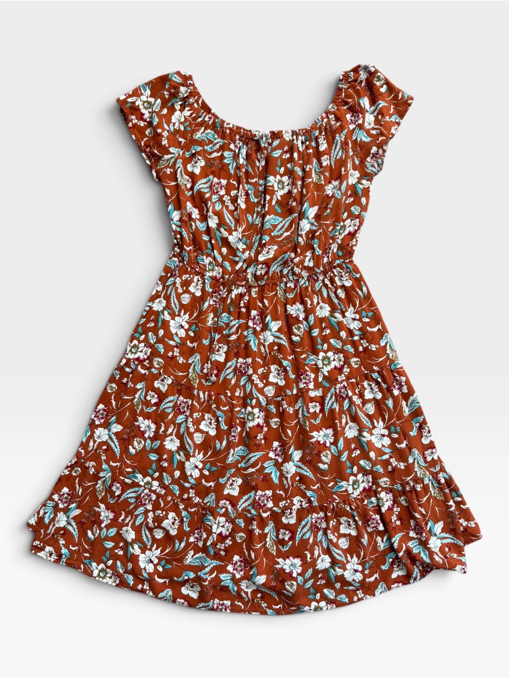 Indigo Rose Girls Floral Smocked Waist Dress | Boho Y2K Vintage | Size Medium